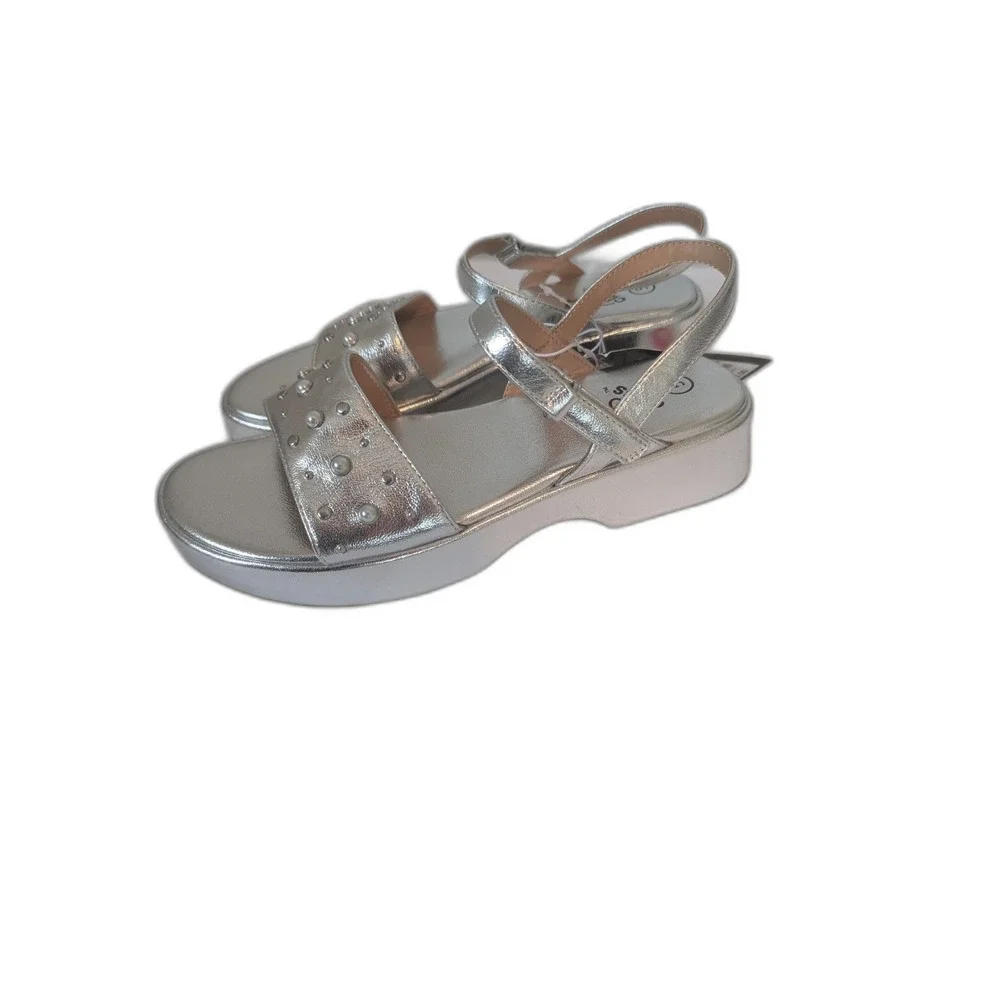 Kids Liana Pearl Studded Platform Sandals -art class- Silver Size 5